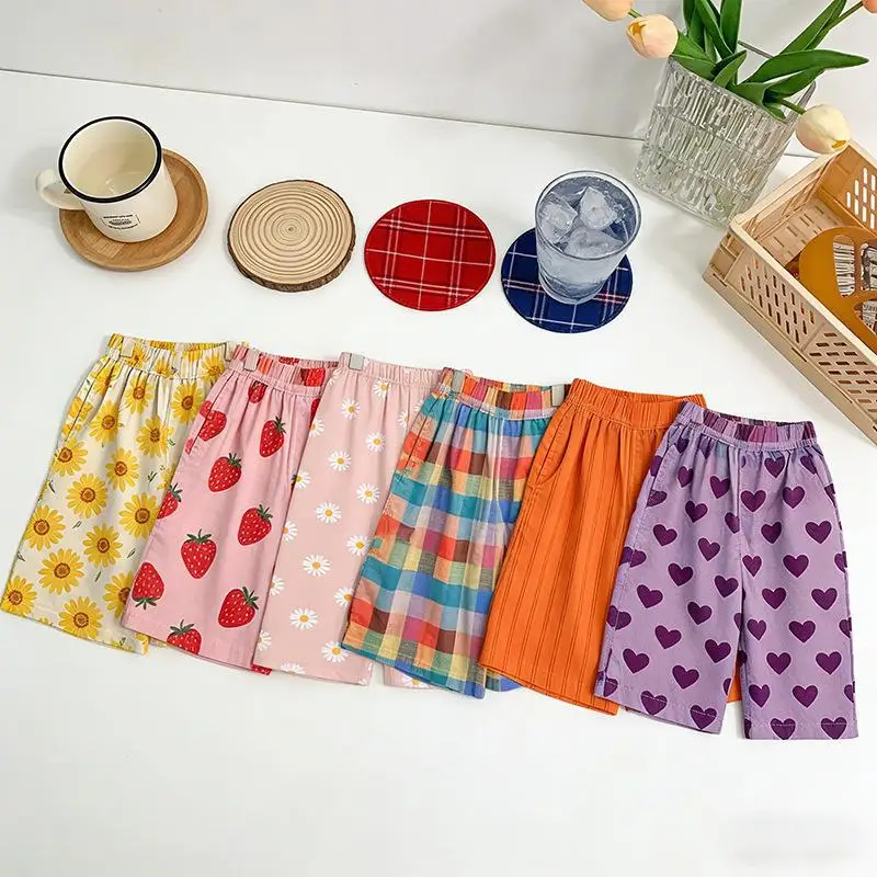 Sommer-Dopamin-Kinderhosen mit Blumen- und Cartoon-Print, Niedliche Mädchenhosen im Europäischen und Amerikanischen Stil, Kinderkleidung – Detail 2
