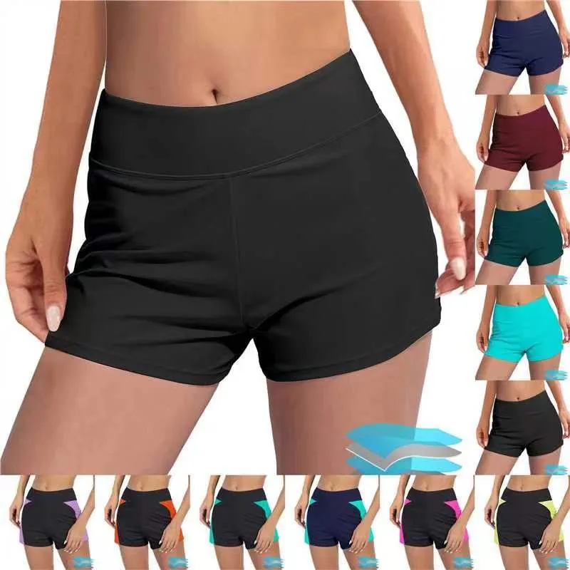 2024 Women Swimsuit Panties Swimwear Beach Shorts High Waist Stretch Sports Tankini Bottoms Menstrual Leakproof Swim Shorts