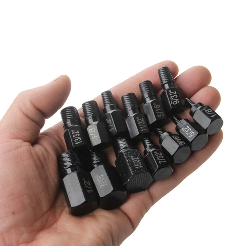 13Pcs Screw Extractor Kit Damaged Screw Remover Set Easy Out Drill Bits Broken Bolt Stud Remover Screw Extractor Set