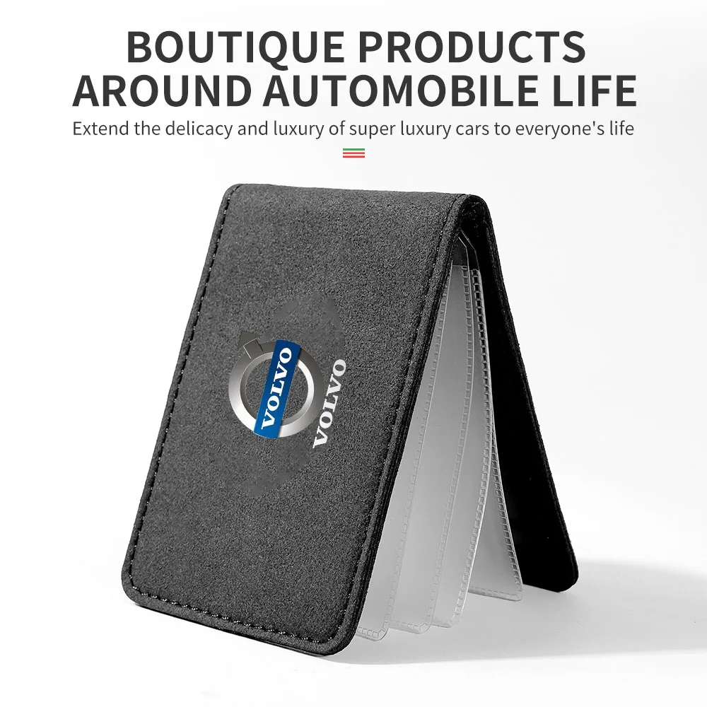 Car Driving License Bag Card Credit Holder Purse For Volvo XC90 XC60 C30 T6 S60 C70 XC40 V40 XC70 V70 V60 V50 S80 S40 V90 S90