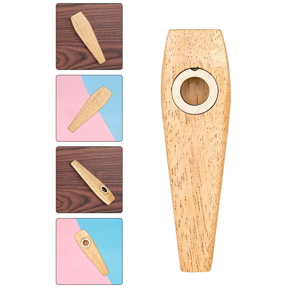 Kazoo de Madera Clásico, Instrumento Musical Portátil Pequeño para Niños Principiantes, Compañero de Ukelele y Guitarra, Armonica Educativa Orff