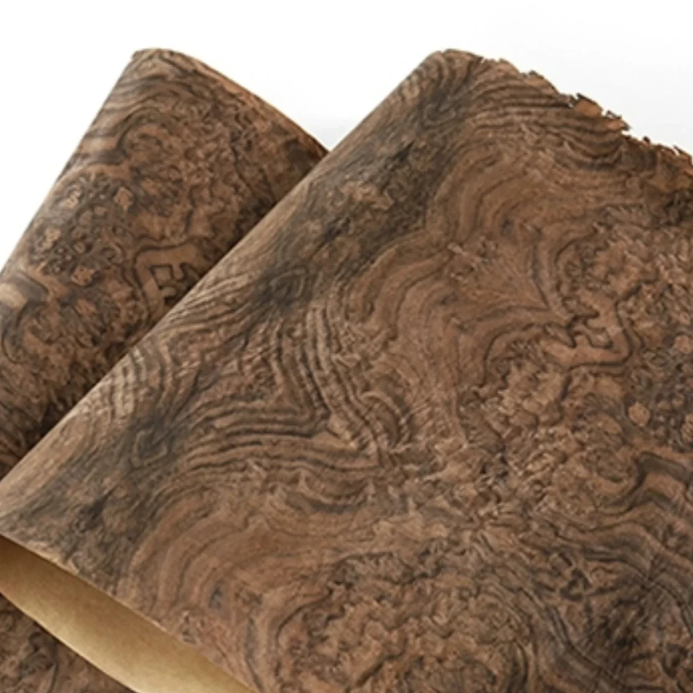 L:2.5meters Width:550mm T:0.25mm Natural Black Walnut Burl Wood Veneer Sheets Guitar Skateboard Furniture Decoration