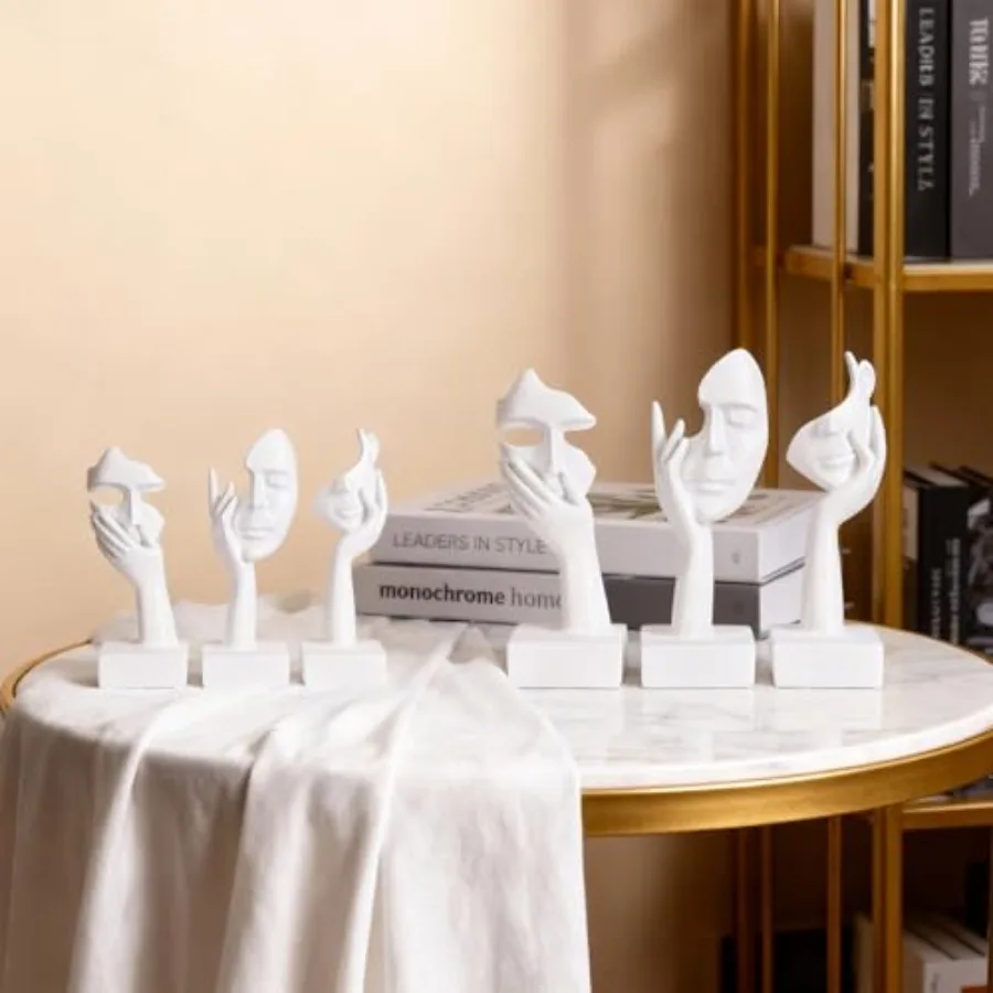 Thinker Large Statue Set - Art Abstract Home Accent Figurines for Living Room Bedroom Shelves Office Desktop Coffee Table Decor