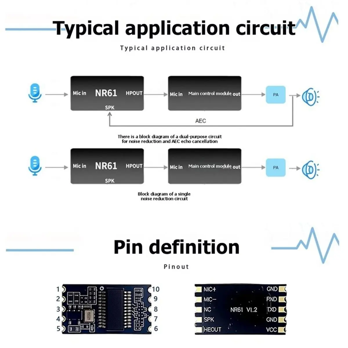 Module NR61 Dual Function Audio Processing for Cancellation and Noise Reduction