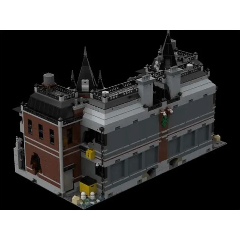 MOC Building Block MOC Street View Mental Asylum Double the Trouble Model Brick Toys Particle Creative Education Juguetes Gifts