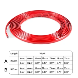 Adhesivo Rojo para Parachoques de Coche, Tira Decorativa de PVC Engrosado, Accesorio para Evitar Arañazos en el Vehículo, Artículo de Decoración Casera de Automóvil, 3m y 5m