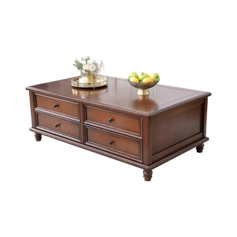 

Nordic pure solid wood coffee table household low table