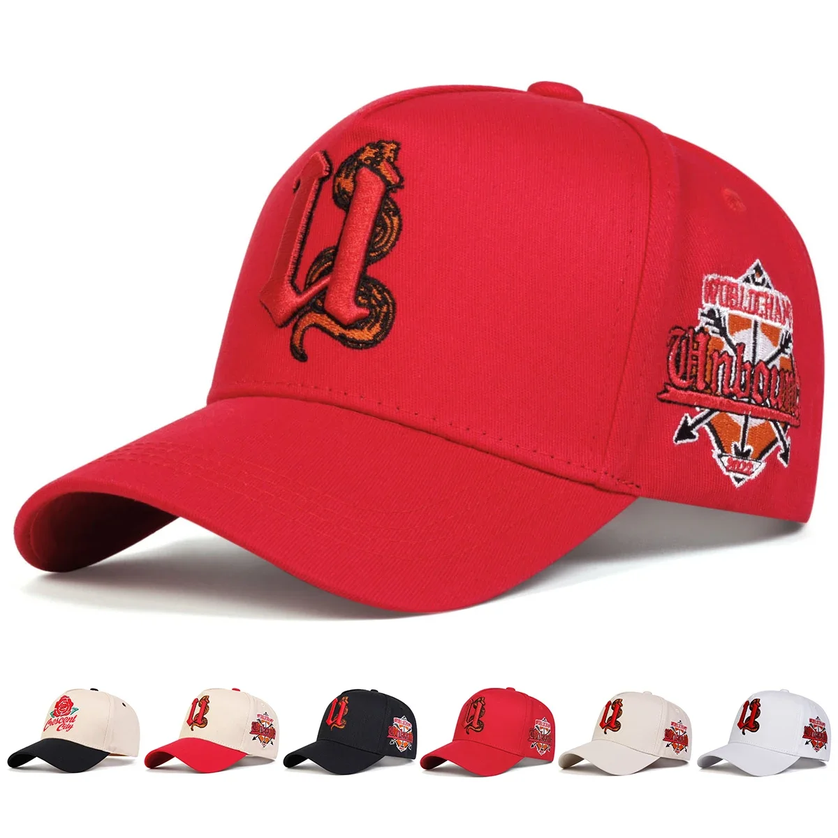 Unisex U Letter Snake Embroidery Baseball Caps Spring Autumn Outdoor Sunscreen Hat Adjustable Casual Trucker Hats