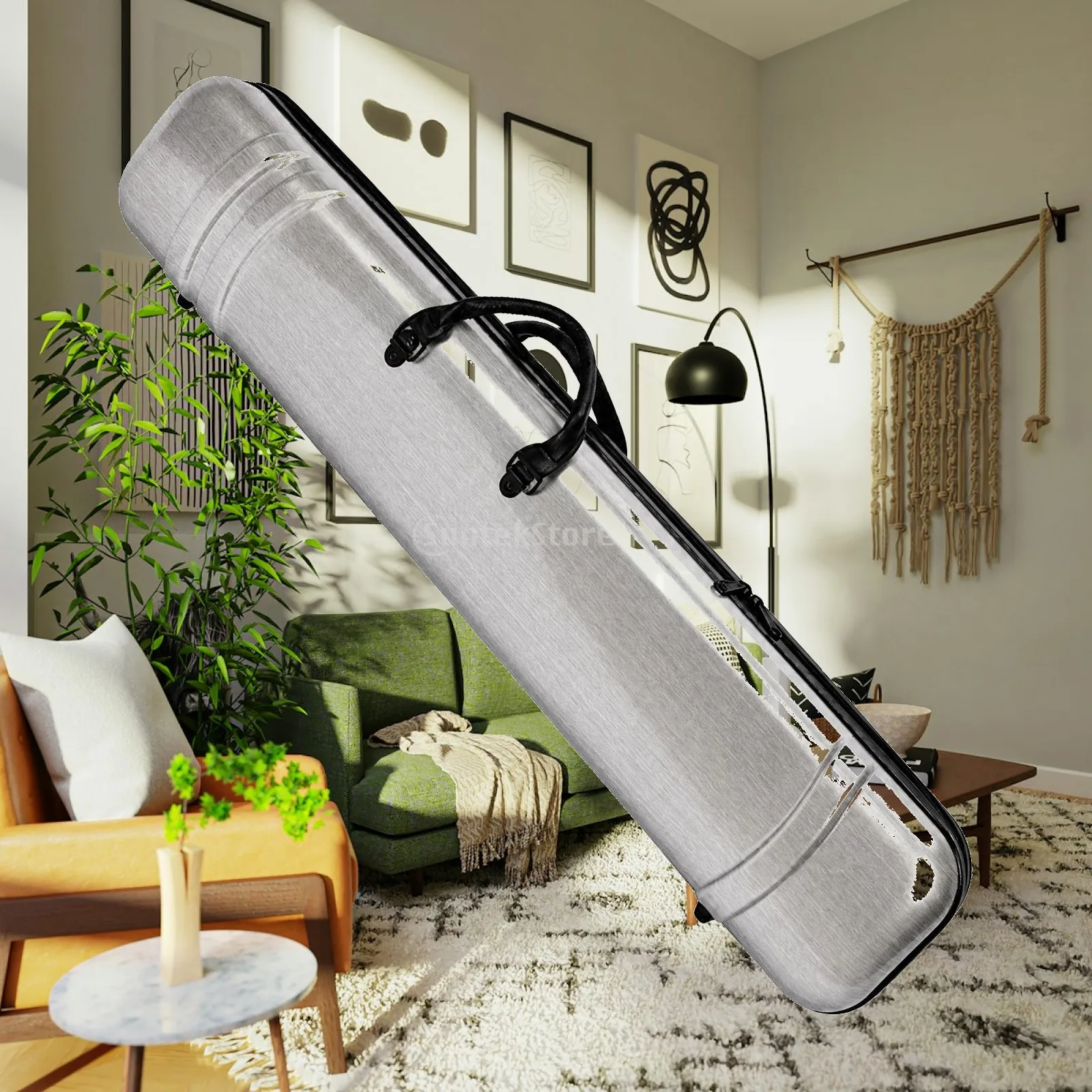 Portable Erhu Carrying Box with Molded Compartment and Trim Design for Secure Storage at Home or Stage