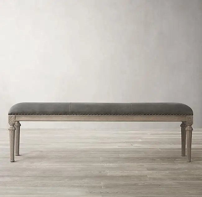 

Ножные педали во французском стиле в стиле ретро, американская мебель RH, британский классический кожаный табурет для обуви из цельного дерева, американский