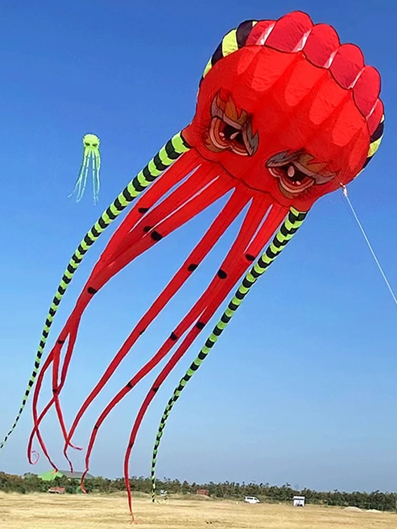 Shipping 800cm octopus kites flying for adults kites fabric nylon professional winds kites windsocks inflatable flying toy koi