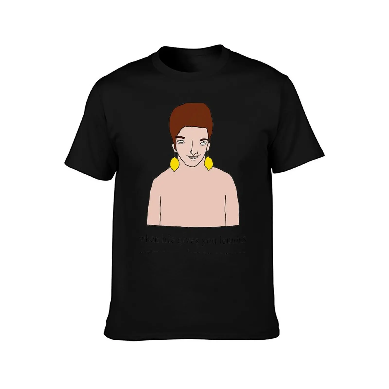 Lemon Earrings Man (w/ text) T-Shirt Casual Holiday Short Sleeve Tee T-Shirt