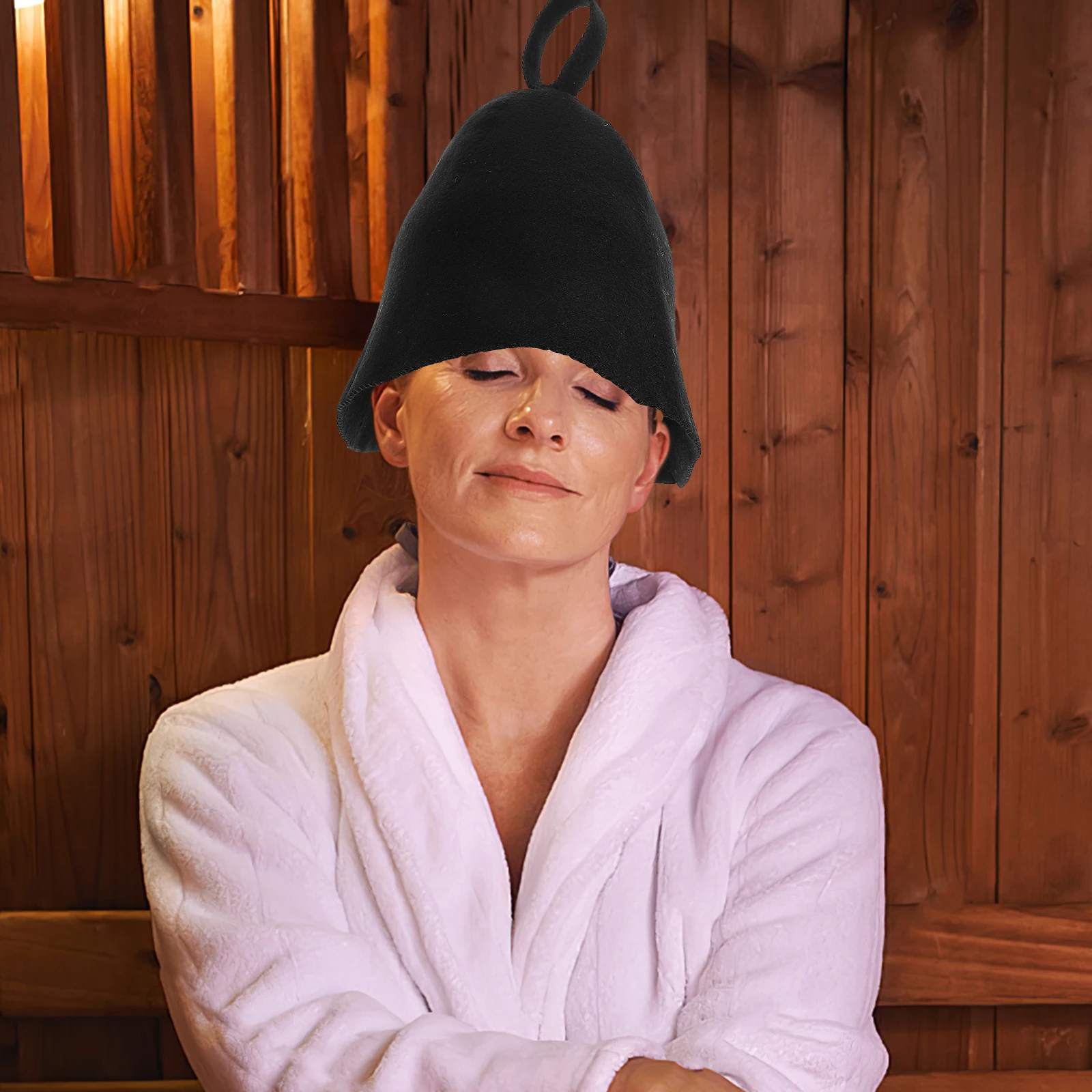 

3 Pcs Dry Hair Caps Quick Absorption Soft Wool Felt Sauna Bath Hat Grey for Men Women Spa Accessories Steam Room Wash