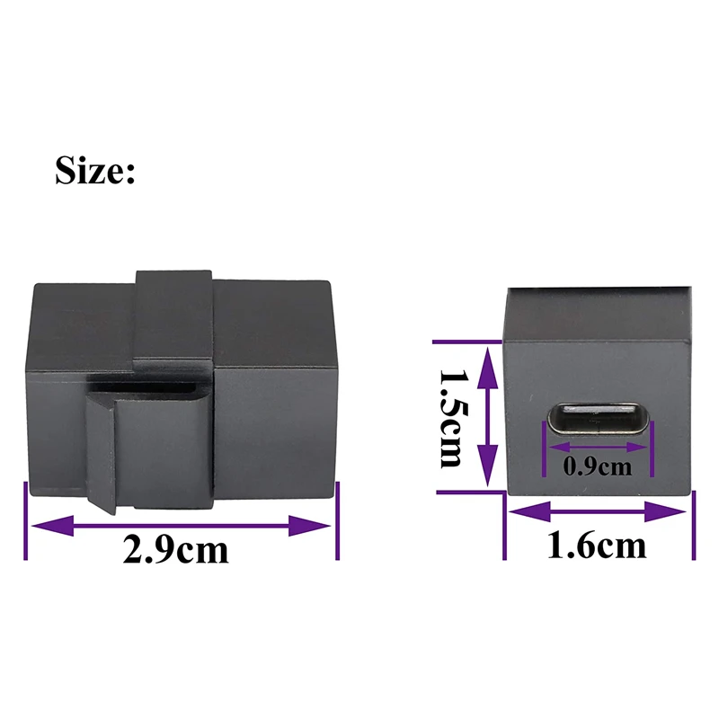 USB 3.1 Tipo-C Extensor para Keystone Jack, carregamento de dados Sync, Extensão Connector, Insert Snap-in Socket, Adaptador para Módulo Painel de Parede