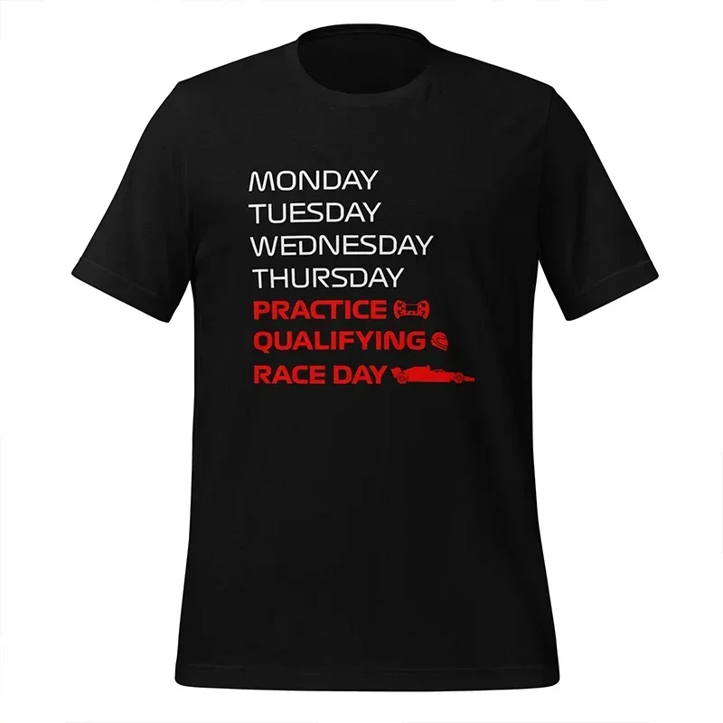 Race Week T-Shirt for Men Women Clothing Practice, Qualifying, Race Day Design Tshirts Casual Men Clothing Racing Fan Gift