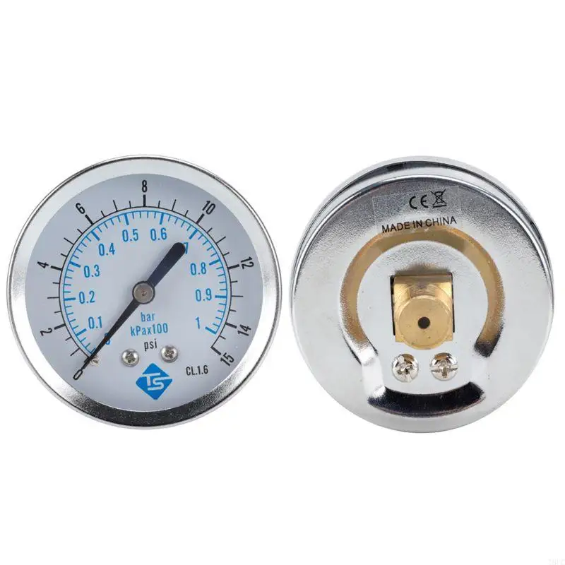 

T8UC Dial Type Pressure Gauge Metal Frame Dual Scale 0-15psi 0-1bar/kpa for Industry