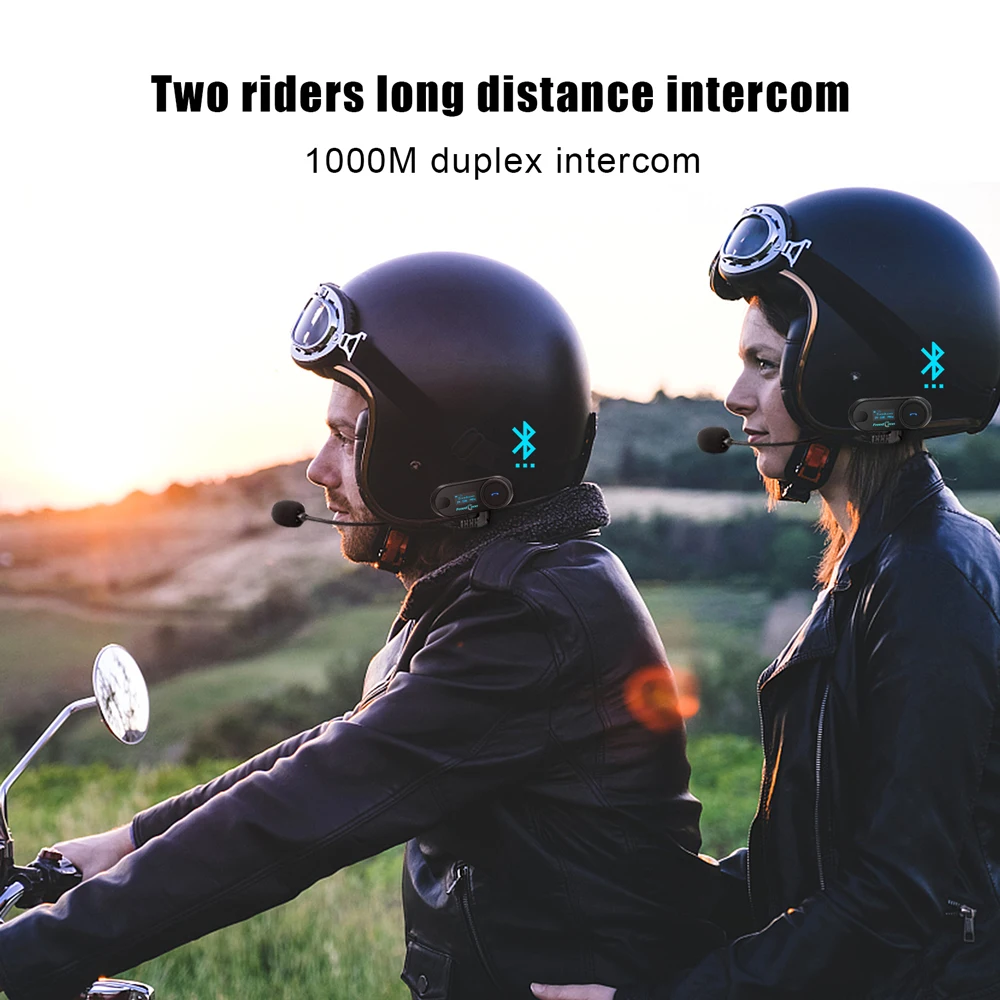 FreedConn Bluetooth Motorrad Intercom Helm Headset Drahtlose Motorrad Kopf Interphone LCD Bildschirm FM Kopfhörer – Detail 3