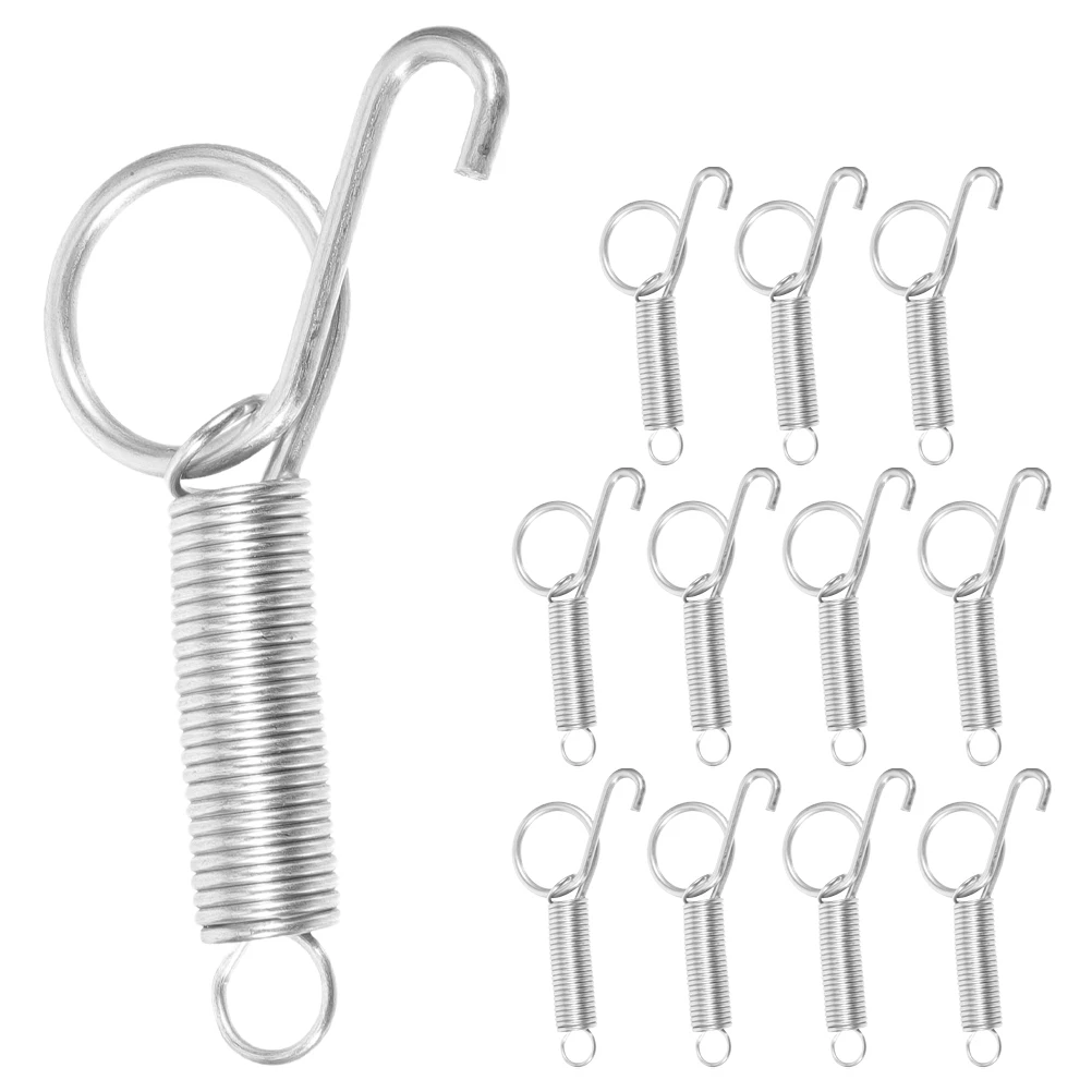 

12pcs Hook Stainless Steel Rabbit Spring Hook For Pet Cage Cage Door Hooks Bird Utensil Fixed Pet Latch Hardware