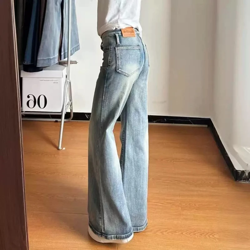 American Style Retro Micro-Lar Jeans Women's Autumn 2026 New High Waist Slimming Fashionable Trumpet Pants