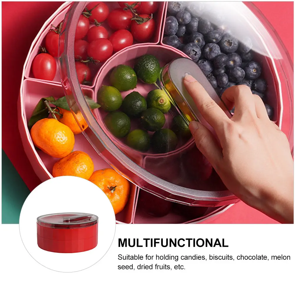 

Double Layer Fruit Plate Tray PP Plastic Snack Storage Biscuit Chocolate Melon Seed Dried Fruit Kitchen Bar