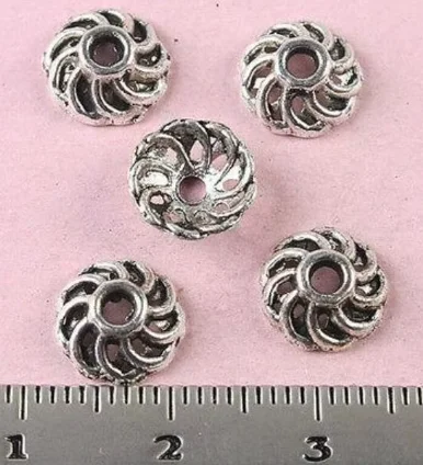 

100Pcs 9mm Alloy matel tibetan silver peg-top bead caps HWH1632 handmade supplies