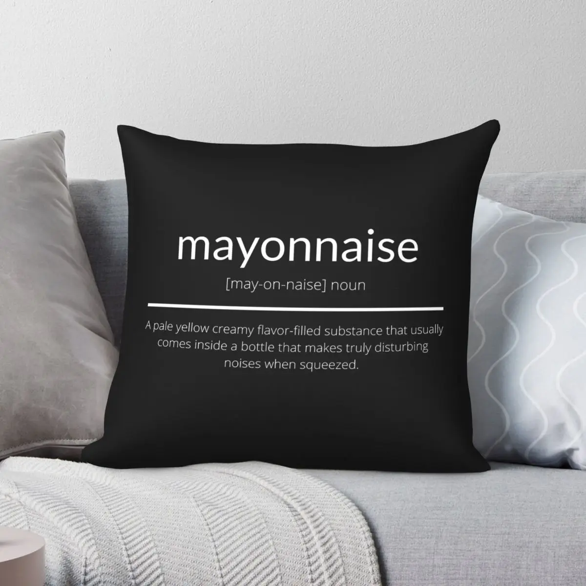 Mayonnaise Definition Square Pillowcase Polyester Linen Velvet Printed Zip Decor Throw Pillow Case Bed Cushion Cover