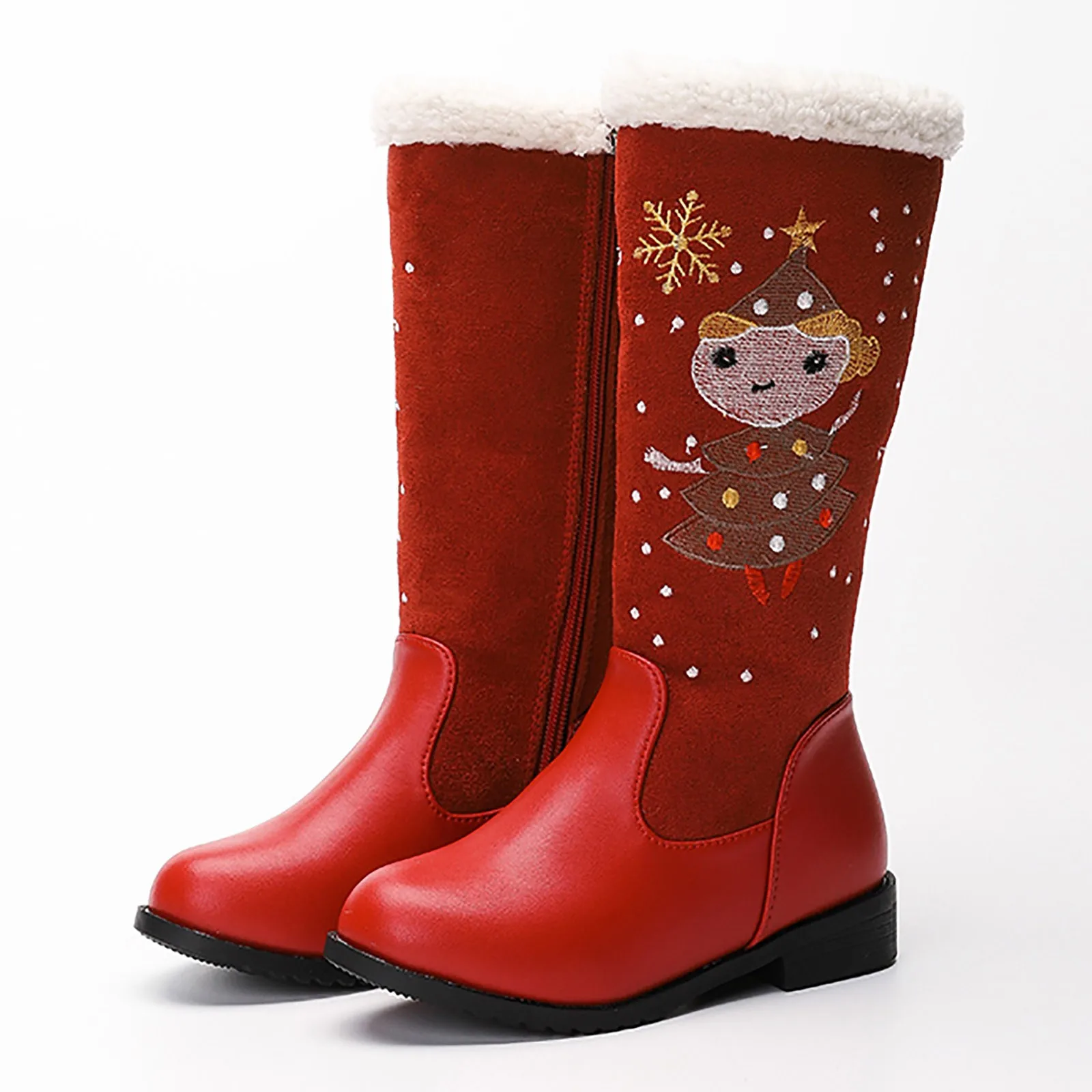 

Kid Cowboy Boots Girls Boots Mid Calf Round Toe Glitter Toddler Western Cowboy Boot Little Kid Big Horse Riding Boots for Kids