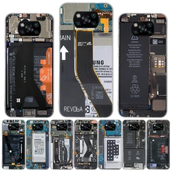 Motherboard Circuit Inside Electronics Silicon Call Phone Case For Xiaomi Poco X3 Nfc X5 X6 F6 F5 Pro M5S M5 X4 F4 GT M4 M3 F3 F