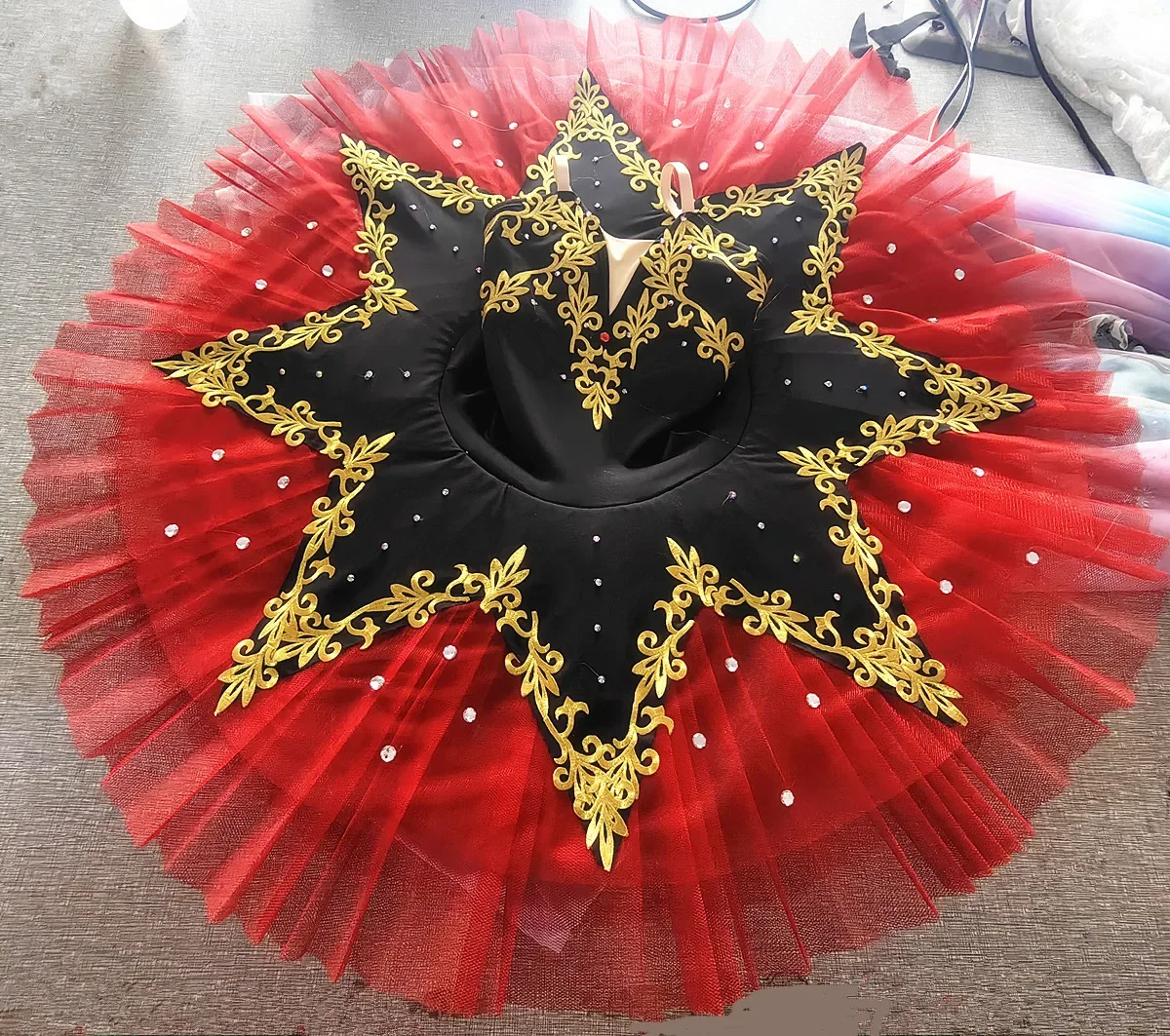 Spanish Red Professional Ballet Tutu Skirts Dance Performance Costumes