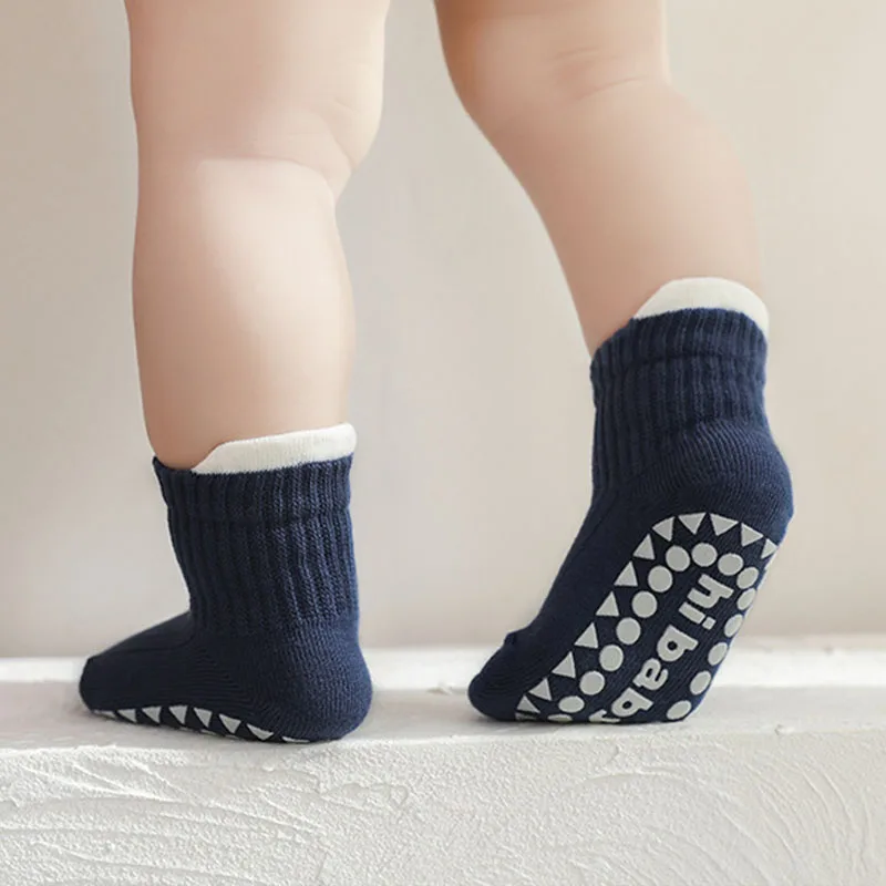 

3Pairs Non Slip Kids Socks Cotton Baby Non-skid Floor Socks Newborn Infant Toddler Socks with Grips for 0-5Y Boys Girls Socks