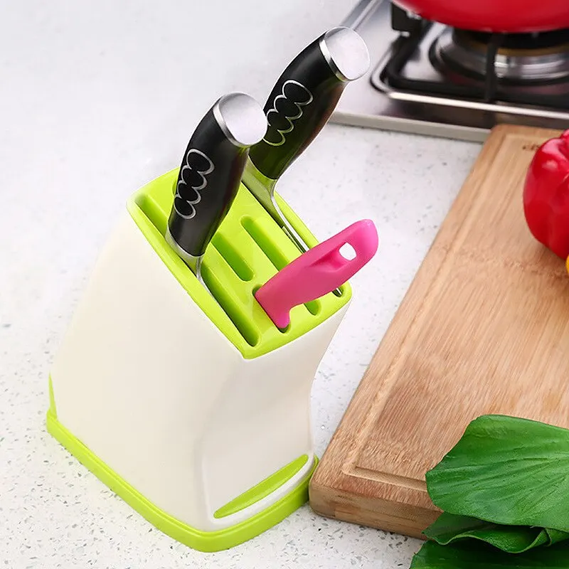 1pc MultiFunction Durable Kitchen Plastic Knife Stand Holder Storage Drainage Cutlery Rack Organizer