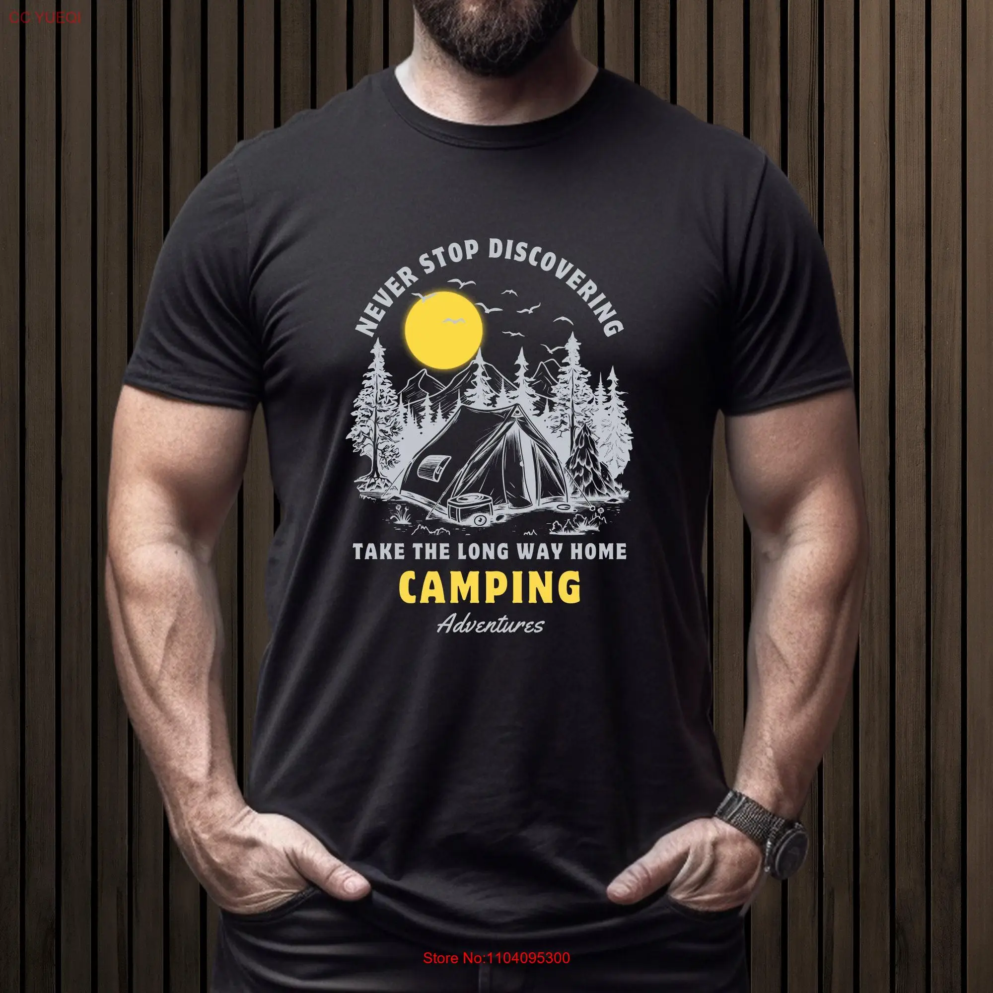 Never Stop Discovering T Shirt Take The Long Way Home Camping Adventures Squad Lover  long or short sleeves