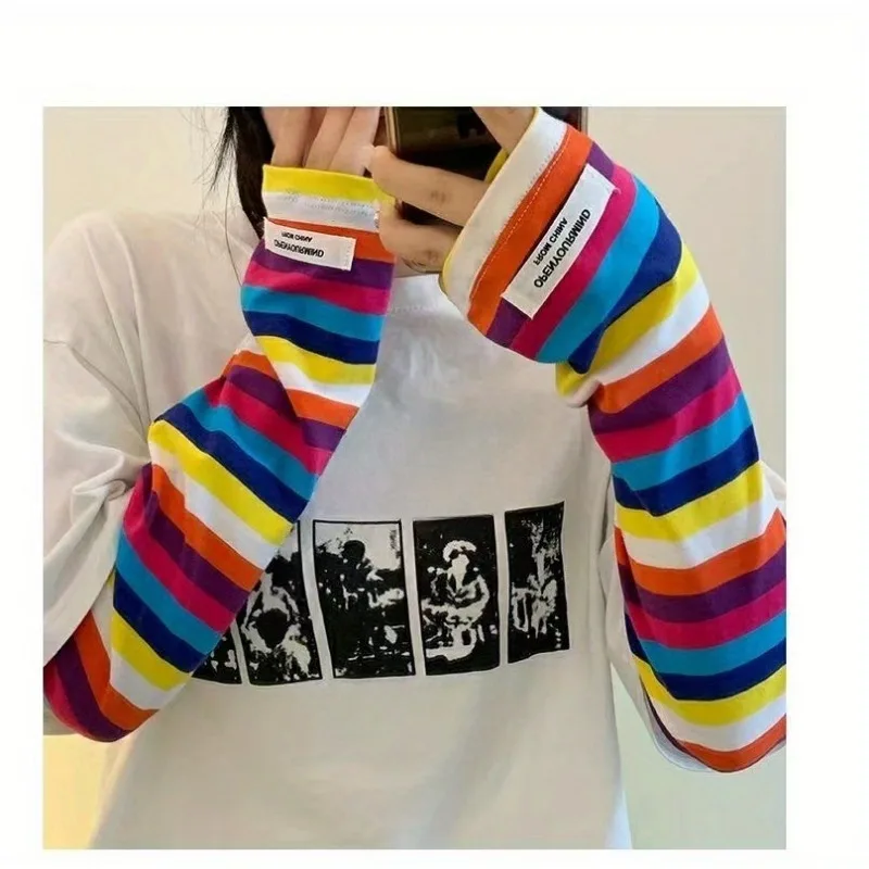 حماية من أشعة الشمس في الصيف في الهواء الطلق، حماية من الأشعة فوق البنفسجية من الحرير الجليدي، واقي ذراع مخطط فضفاض مع أصابع مرفقة