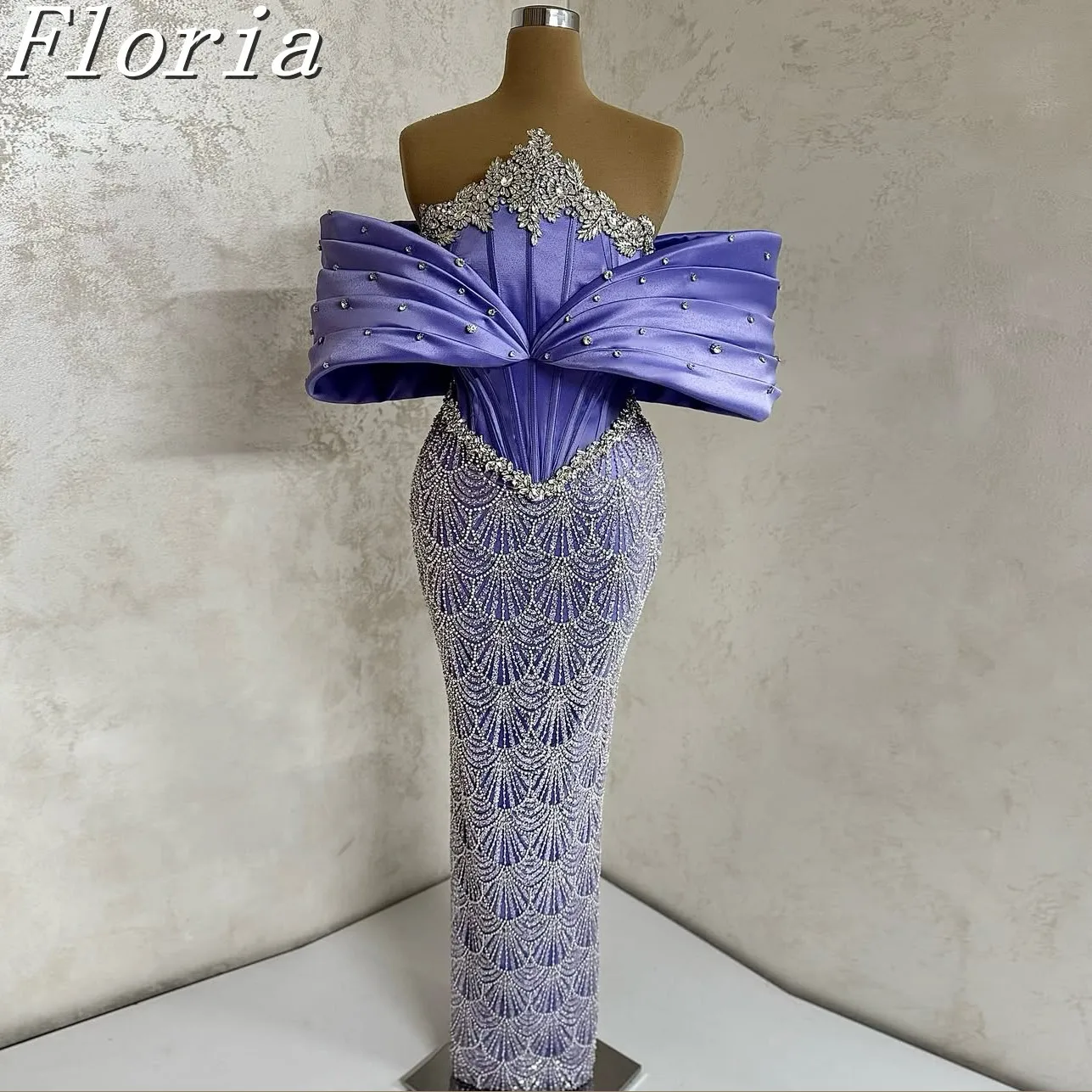 Роскошные вечерние платья русалки с бисером и кристаллами, нерегулярный вырез, без рукавов, вечернее платье по индивидуальному заказу