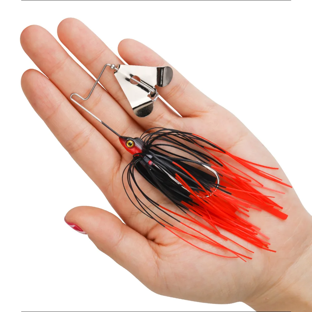 1 señuelo combinado nuevo que se parece a una barba: buzzbait de 8.6g, spinner bait, jig para lubina, chatter bait, anzuelo BKK, aparejos de pesca.