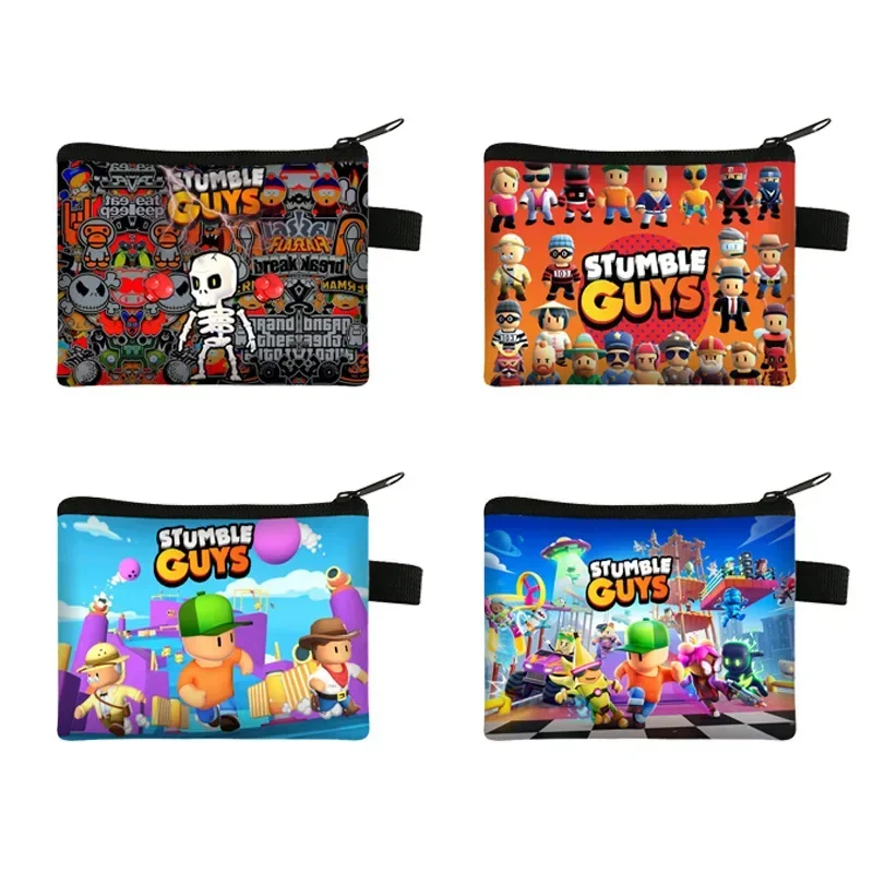 Stumble Guys Children's Coin Purse Student Portable Mini Square Storage Bag Cute Cartoon Figure Storage Bag Children's Toys Gift