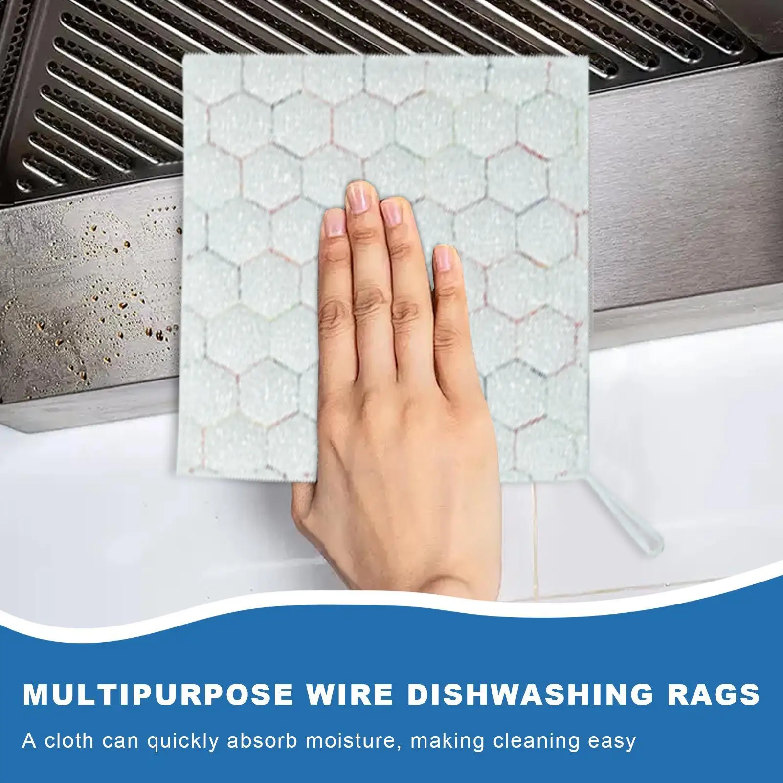 Dish Rags Double-Sided Washing Wire Dishcloth Quick-Drying Reusable Dish Rags 5 Pieces for Window Camping Bathroom Lens Bowl Car