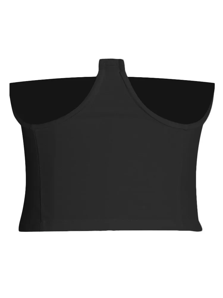 VGH Sexy Solid Patchwork Zipper Corsets For Women Strapless Sleeveless Minimalist Slimming Bustiers Female Clothing Fashion New