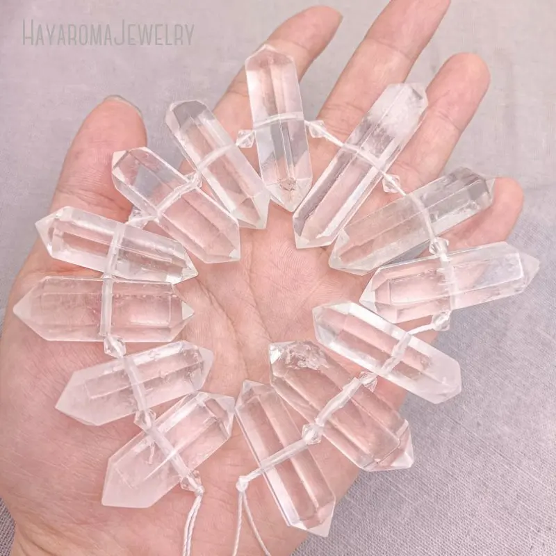 Natural Clear Crystal Quartz Gemstone Bead
