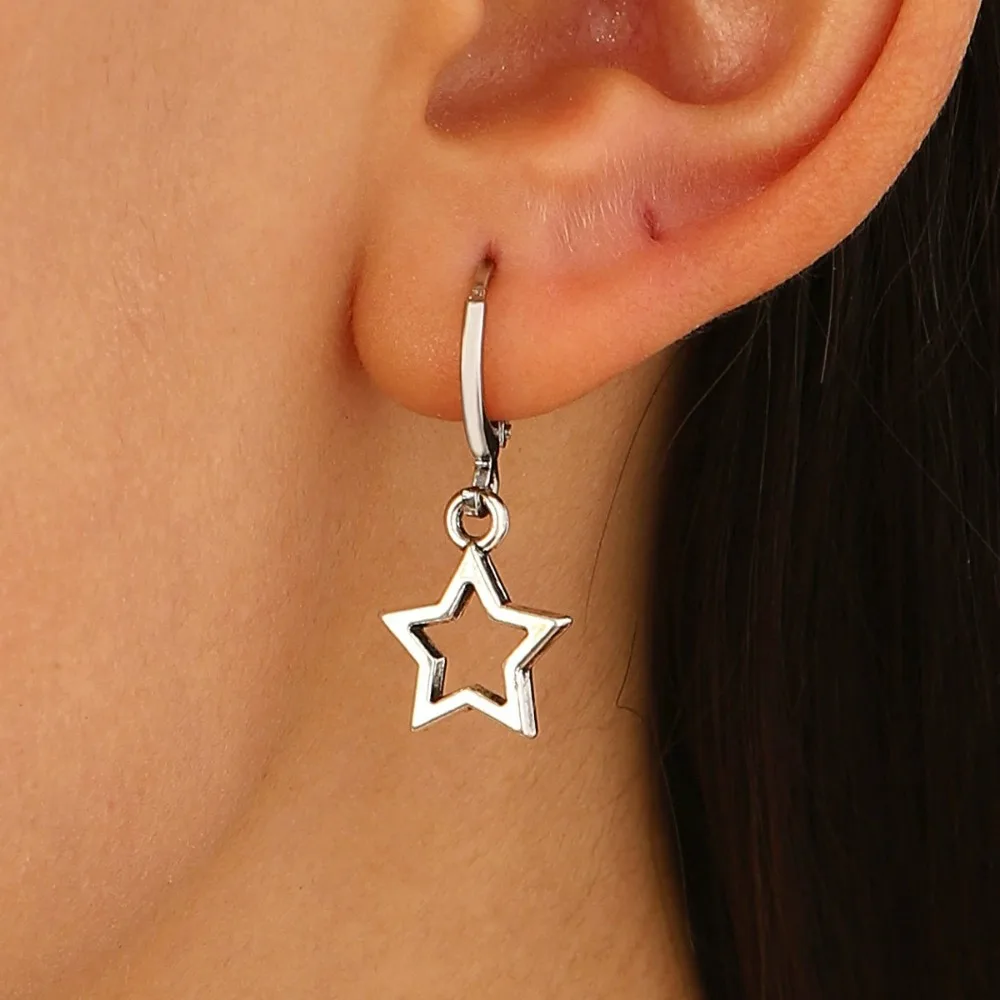 New Creative Star Hoop Earrings Fashion Simple Earrings Gifts for Women Cute Mini Little Star Holiday Jewelry Accessories