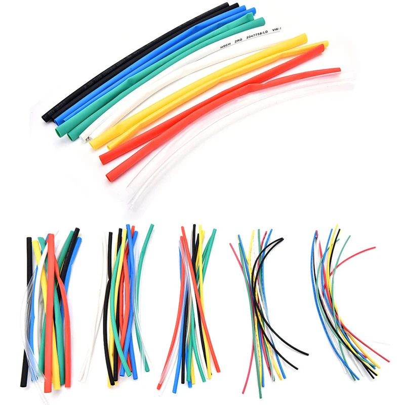 8Size Multi Colors 70pcs 1.0-5.0mm 2:1 Heat Shrink Tube Shrinking Hose Tape Wire Protector Heating Tubing Wire Cable Kits
