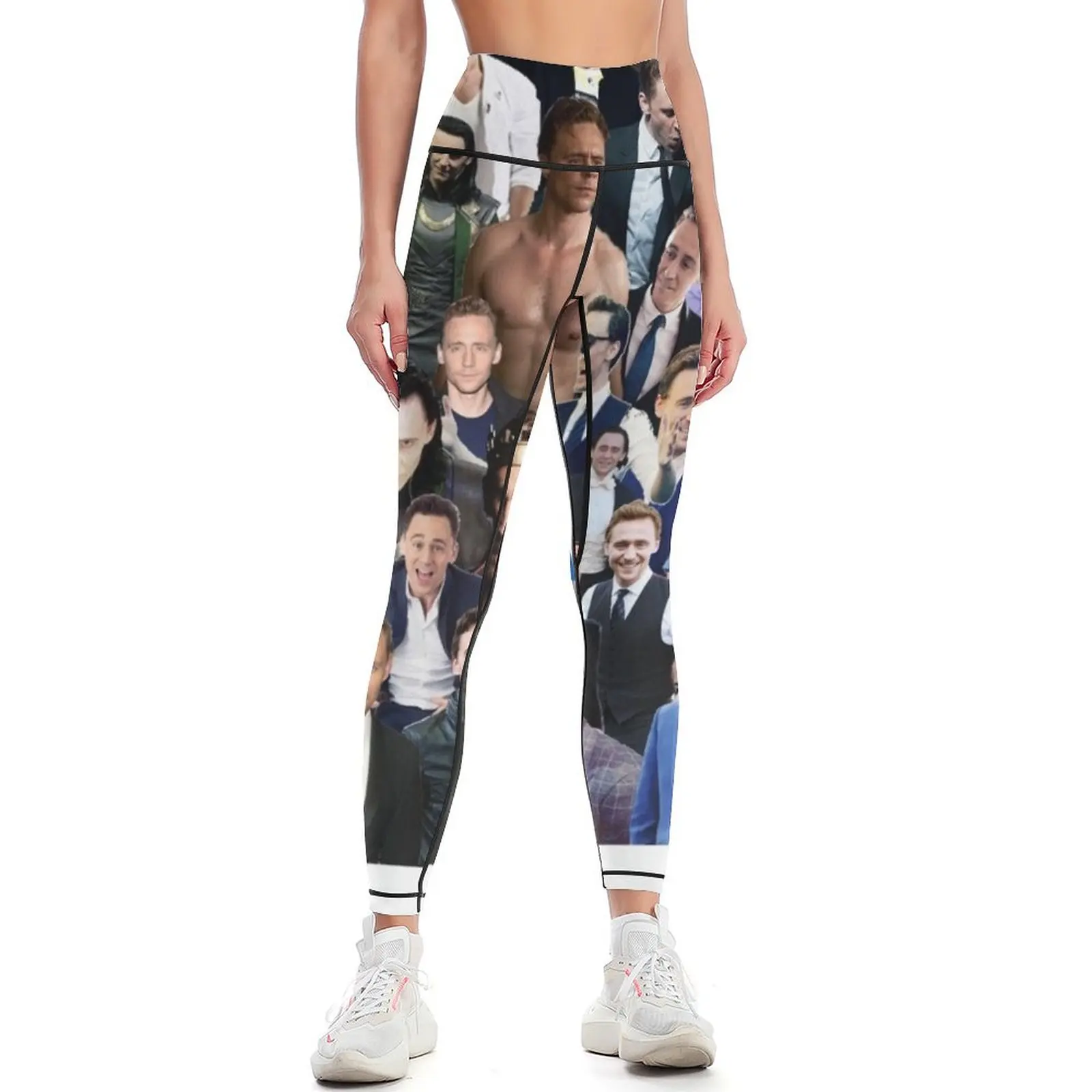 

Tom Hiddleston Collage Leggings sports tennis for jogging pants sporty woman push up push up fitness Womens Leggings