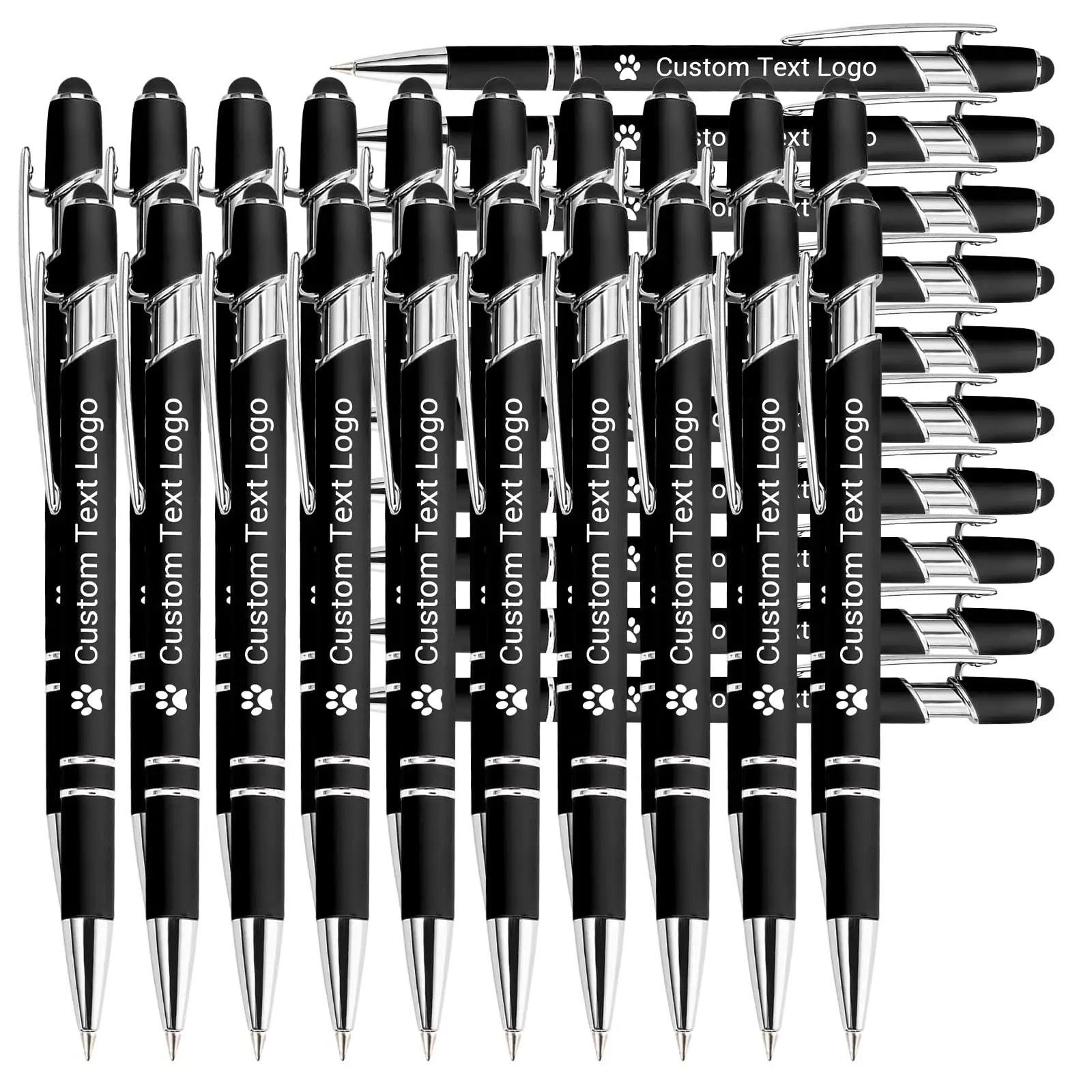 200 Pcs Metal Capacitive Universal Touch Screen Stylus Ballpoint Pen Writing Stationery Office Advertising Gift Free Custom Logo