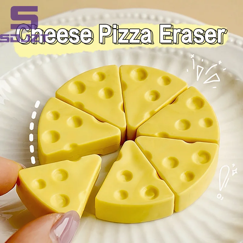 Simulation Cheese Eraser Soft School Supplies Clean Mess Free Stationary Office Student Rubber Eraser For Kids Gift