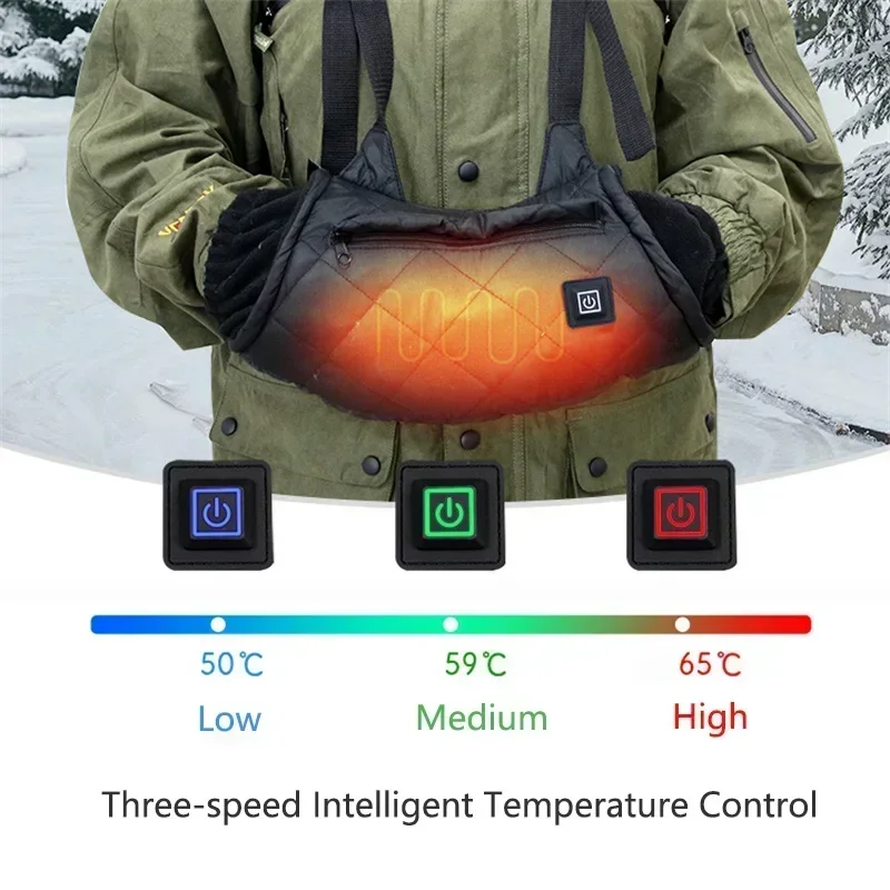 

USB Electric Heating Winter Hand Warm Gloves 3Grades Temperature Adjustable Hand Warmer Outdoor Heated Thermal Glove Accessories