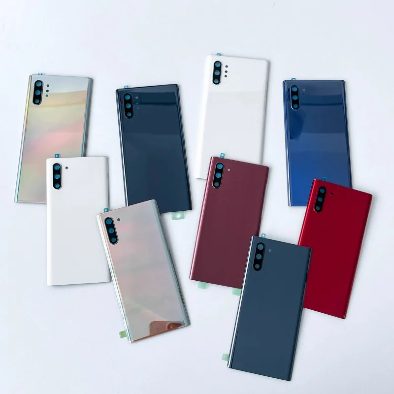 Casing penutup belakang baterai kaca untuk Samsung Galaxy Note10 Note10 + Note10Plus SM-N9700 N9760 suku cadang perbaikan penutup belakang