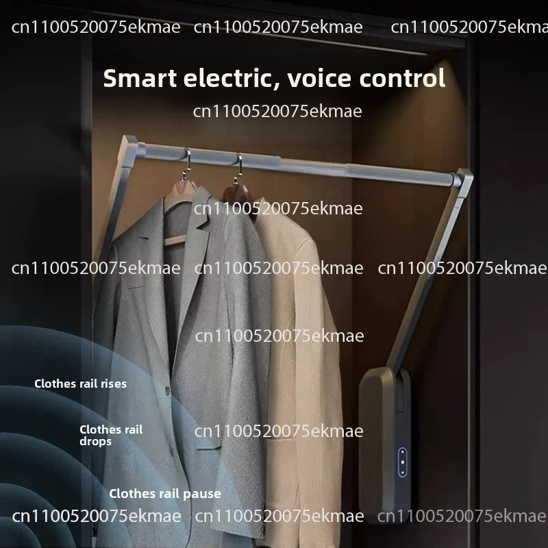 Smart Voice-Controlled Electric Adjustable Clothes Rail for Wardrobes – Automatic Hanging Device with Touch-Sensitive