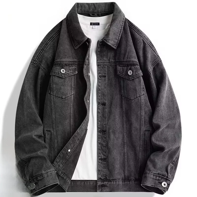 Loose Casual Men's Denim Jacket Youthful Style Autumn Winter New Trend Brand Multi-Pocket Classic Collar Long Sleeve Outerwear