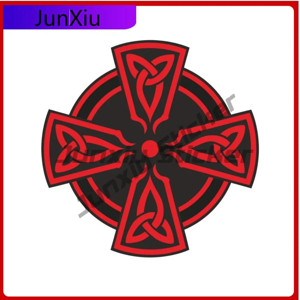 

Celtic Cross Irish Style Red Black Cross Knot Stickers Can Bottle Waterproof Decals X500 Motorcycle Sticker Camping Car Bicycle