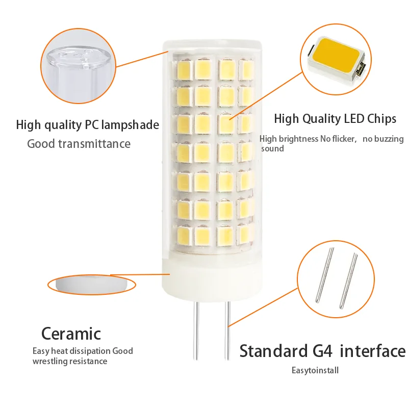 Bombilla Led regulable de ahorro de energía G4 G9, 9w, sin parpadeo, 85-265v